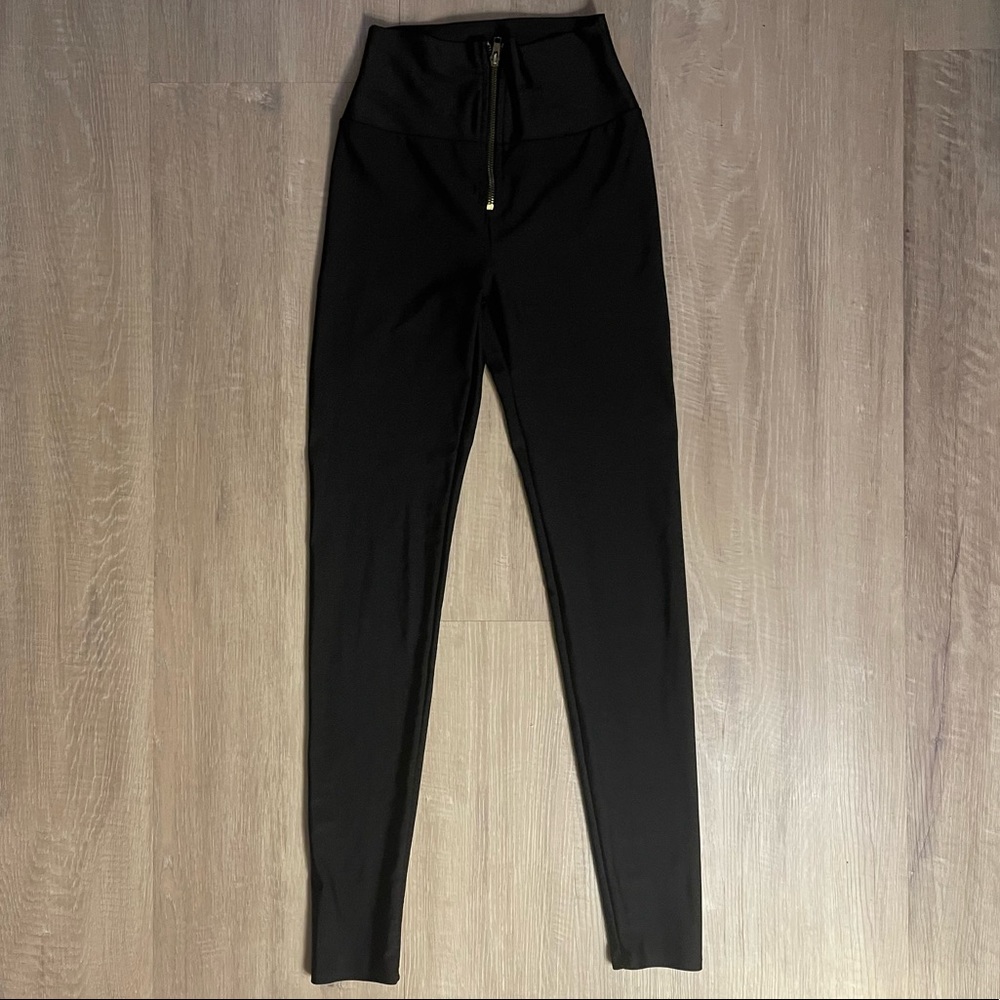 Nylon High Waisted Zippered Leggings